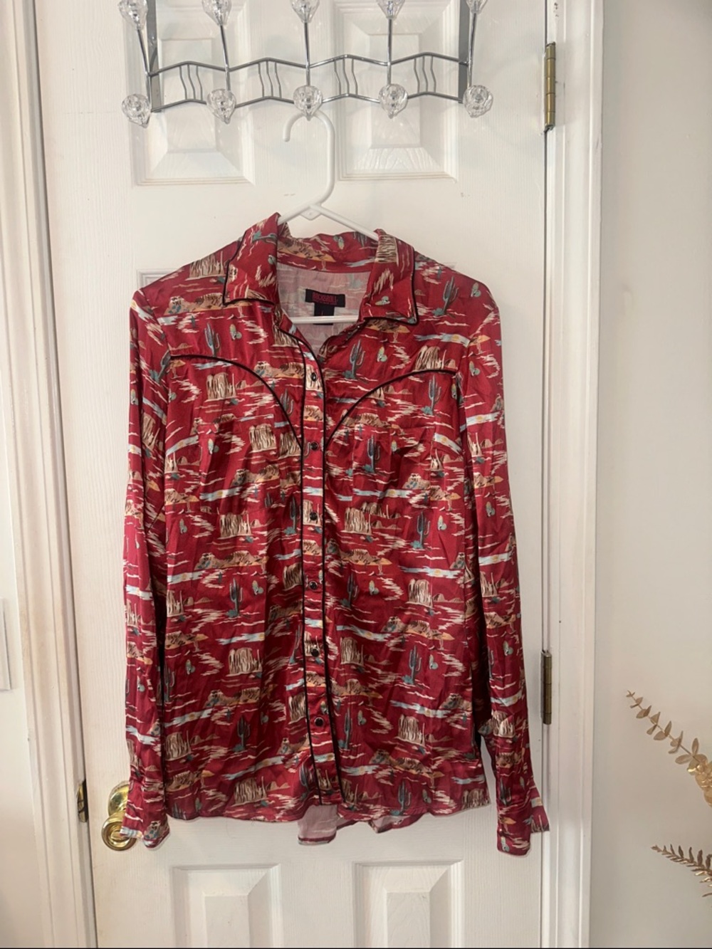 Satin Pearl Snap Western Blouse